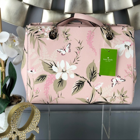 Kate Spade Pink Meena Briar Lane Botanical Bag - Picture 6 of 8